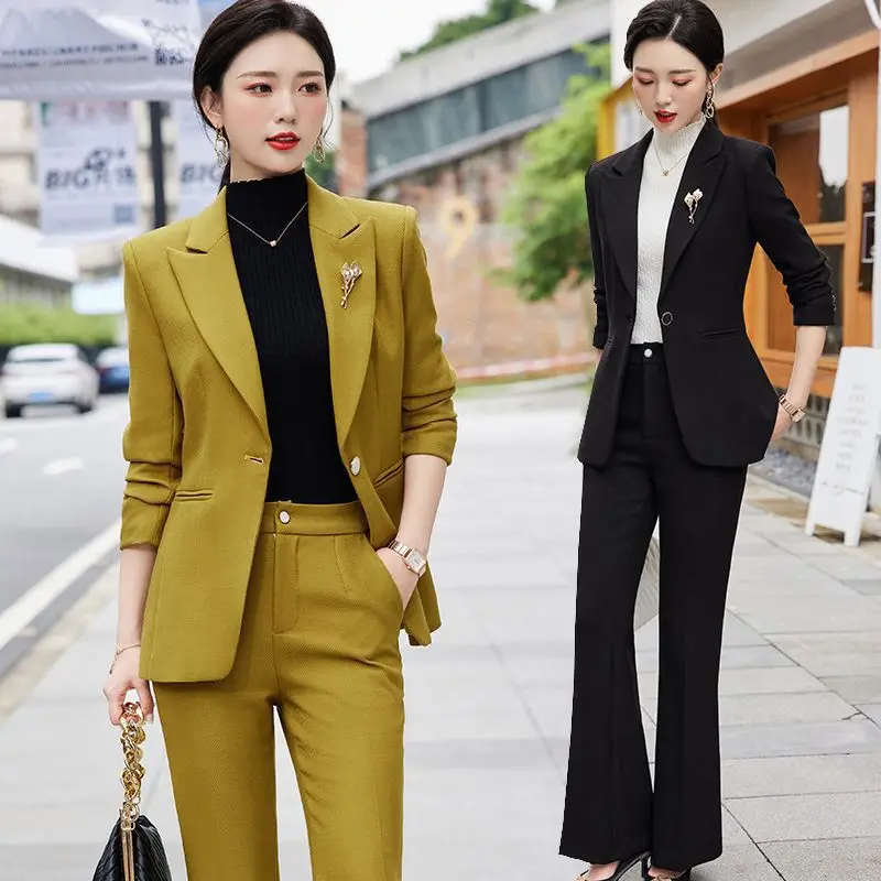 

Business Women's Clothing Autumn and Winter New Long Sleeve Suit Suit Temperament Goddess Style Host Building Sales Department W