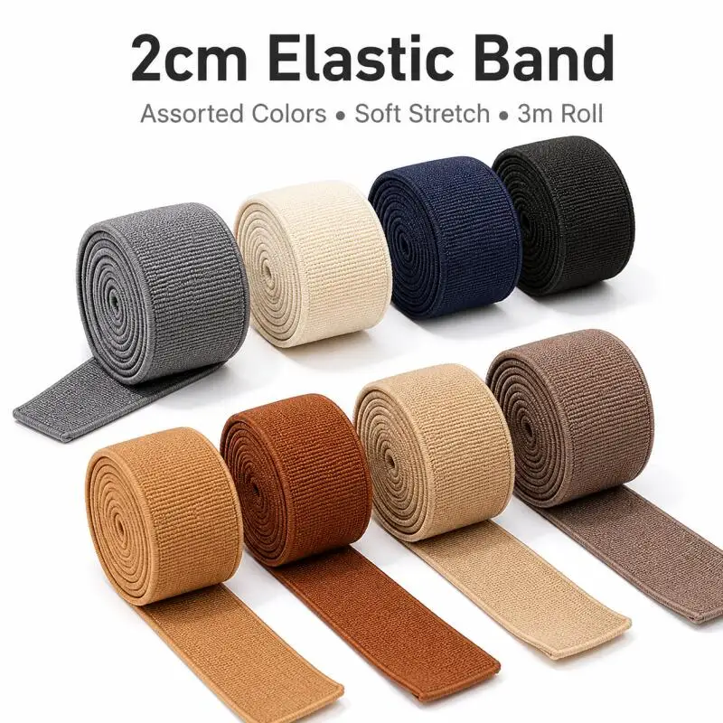 3 Meter 20 mm elastisches Band, das für Taillengürtel, Rucksäcke, Gummibänder für Kleidungsgürtel und DIY-Näharbeiten mit elastischem Gurtband verwendet wird. – Detail 1