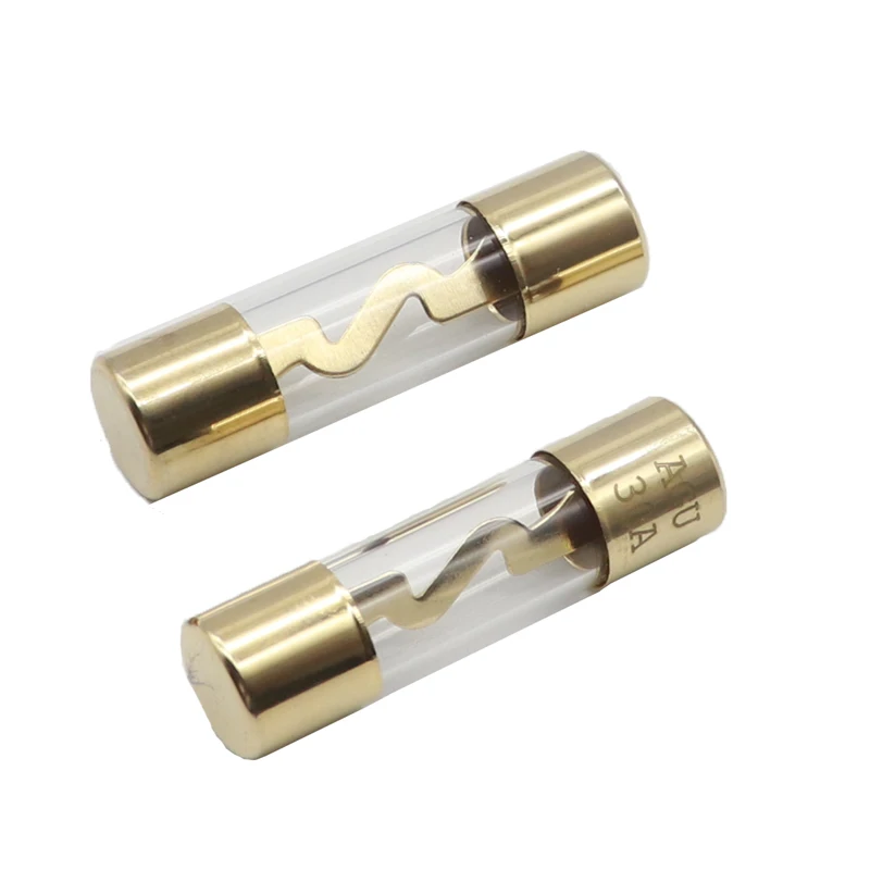 【5-1PCS】10*38MM Gold Plated Glass AGU Fuse Fuses Pack Car Audio Amp Amplifier 10A 15A 20A 25A 30A 40A 50A 60A 70A 80A 100A Car