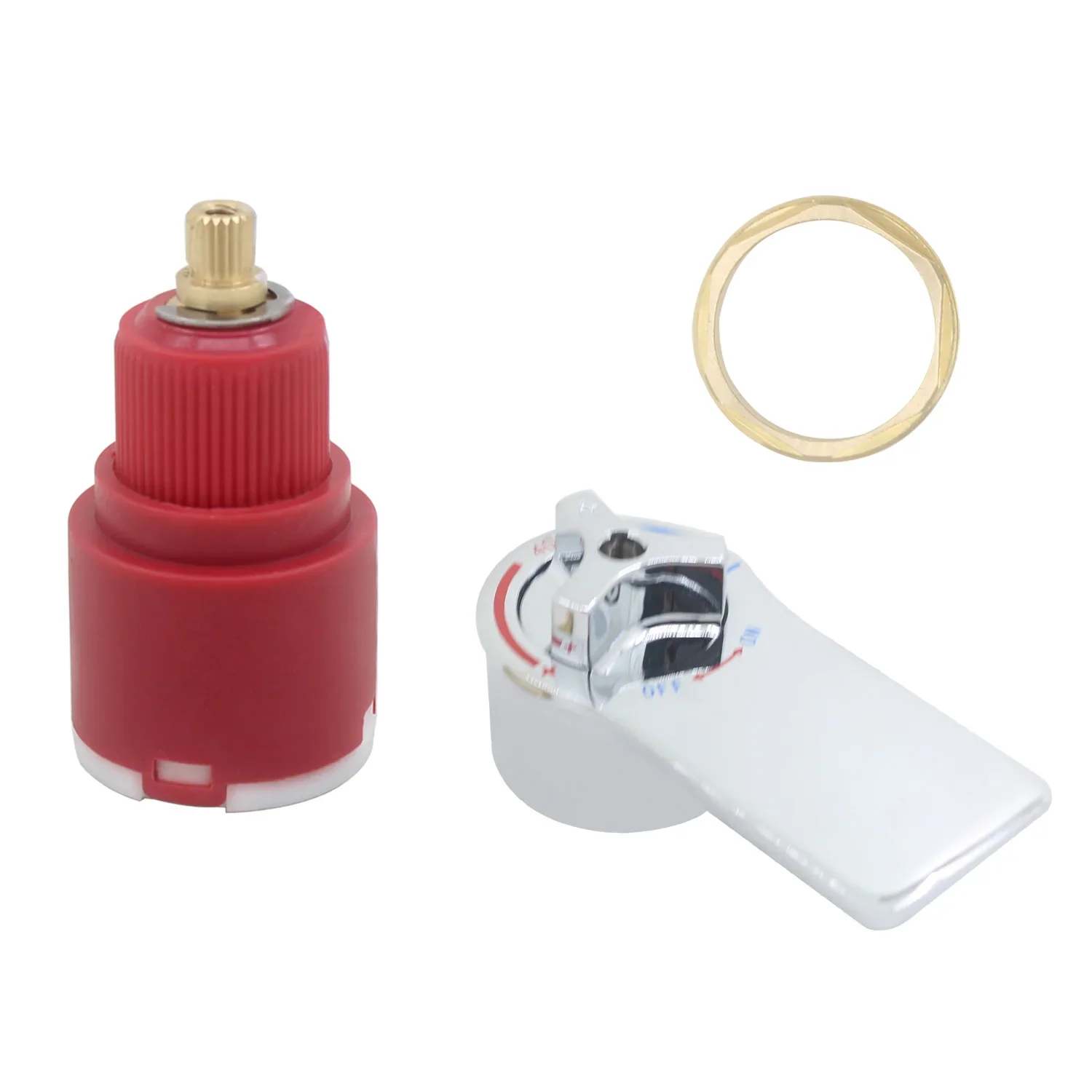 1PC Brass Shower Pressure Balance Cartridge - Thermostatic Valve Repair Kit with Brass Key Tool (Compatible with Most Brands)