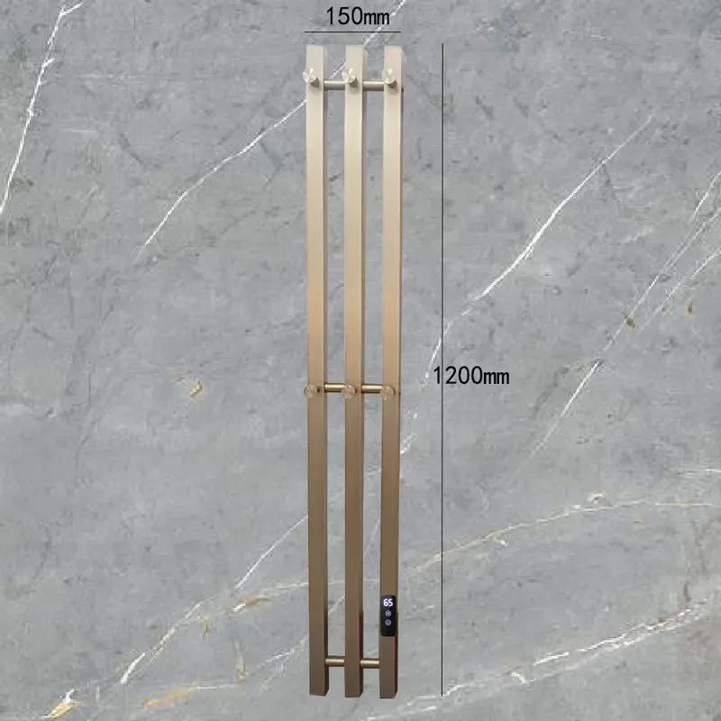 Smart Electric Towel Rack Stainless Steel Heated Bar with Digital Display Constant Temperature Timer for Bathroom Drying Gold