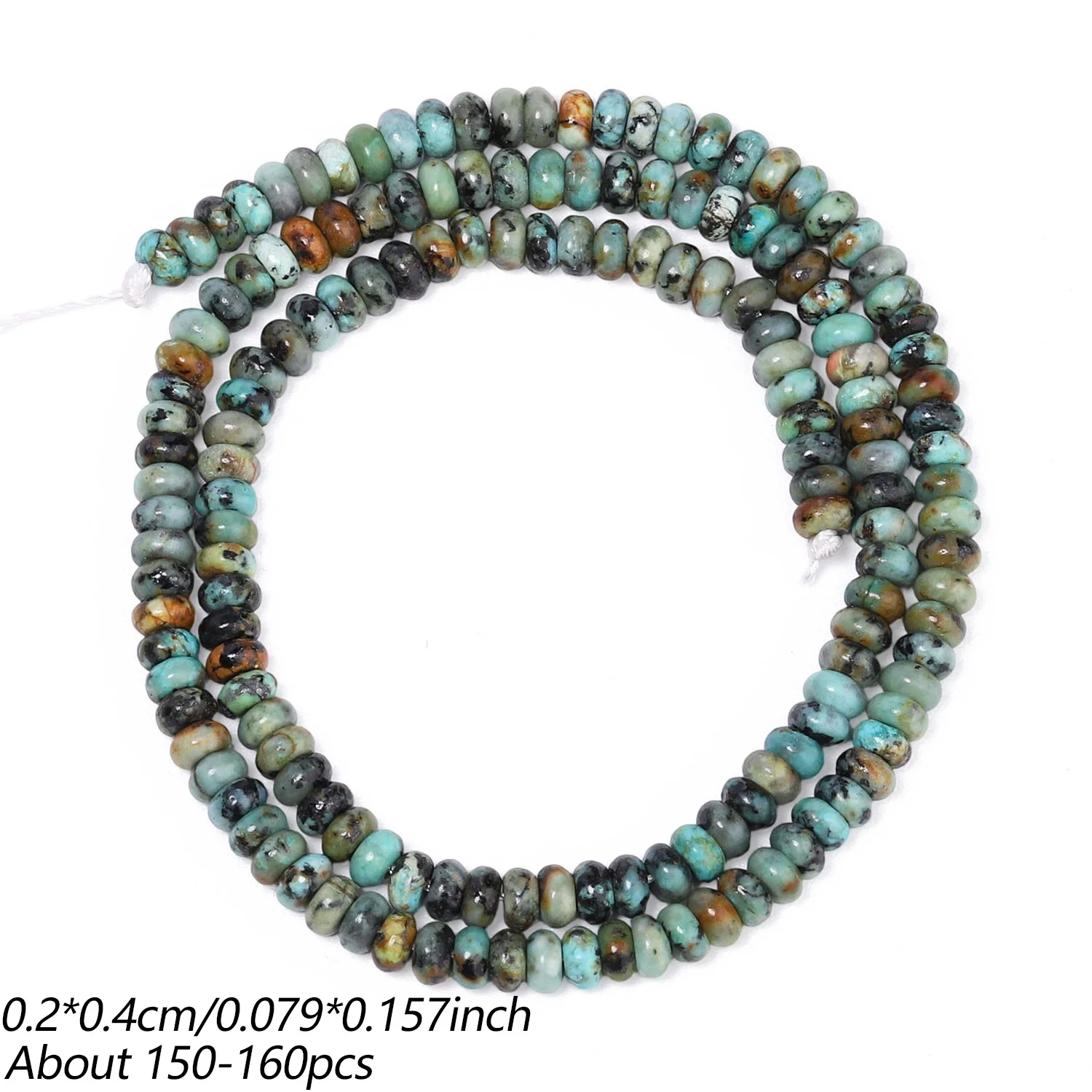 4*2mm Naturstein-Rondellperlen Achat Quarz Jaspis Lose Abakusperlen für Schmuckherstellung DIY Armband Halskette Zubehör 15" – Detail 3