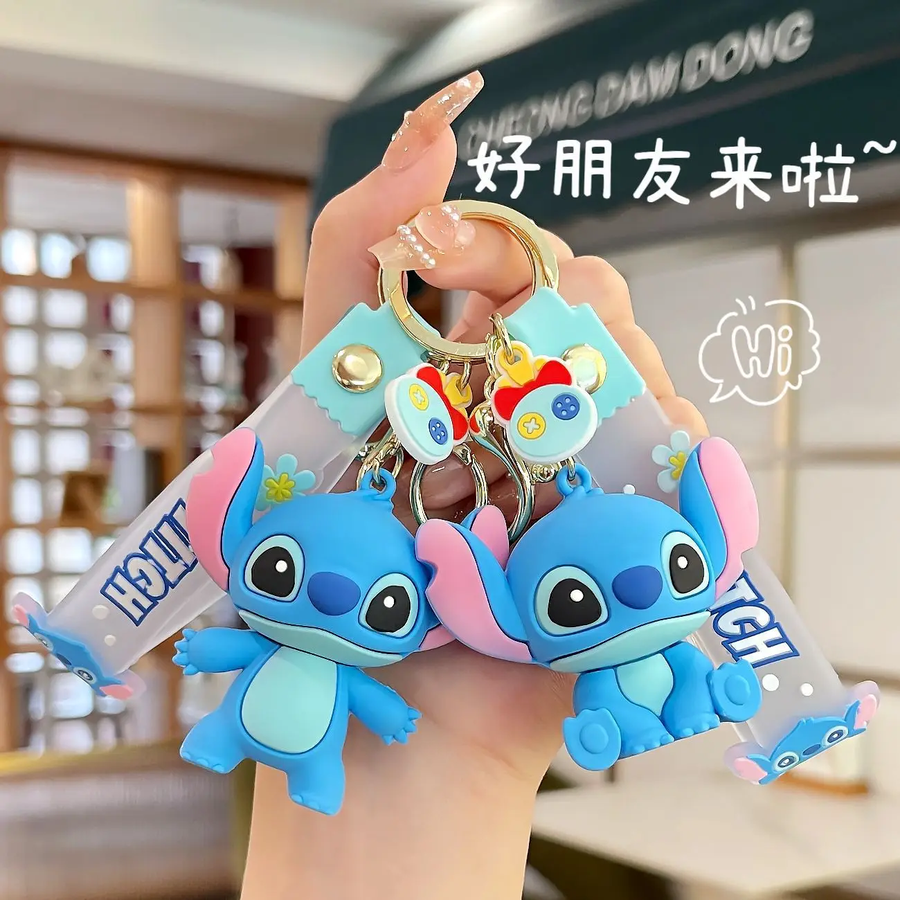 

New Anime Disney Keychain Cartoon Mickey Mouse Minnie Lilo & Stitch Cute Doll Keyring Ornament Key Chain Pendant Kids Toys Gifts