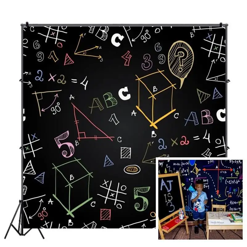 Laeacco Vinyl Photography Backgrounds Back to School Backdrops Blackboard Chalk Drawing Party Decor Photocall For Photo Studio