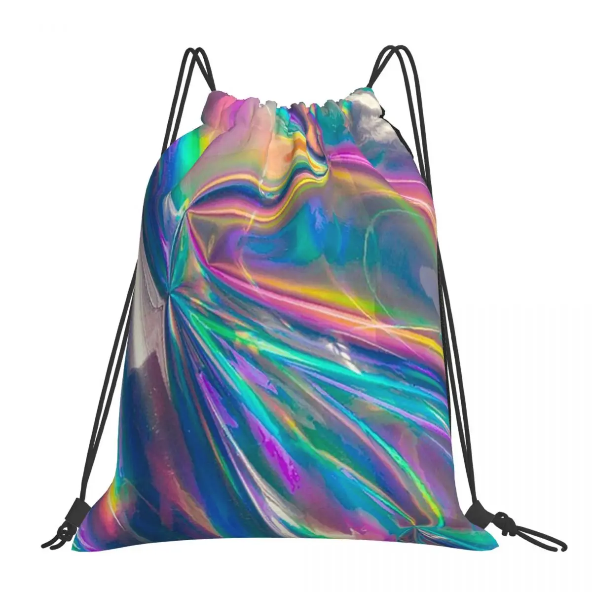 Holographic Backpacks Fashion Portable Drawstring Bags Drawstring Bundle Pocket Sports Bag Book Bags For Man Woman Students