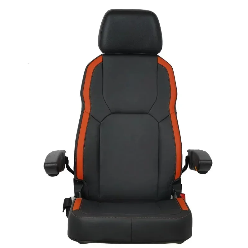Adjustable Backrest Marine Captain Chair PVC with Hand Rest Retractable Seat Belt Without Pedestal Base