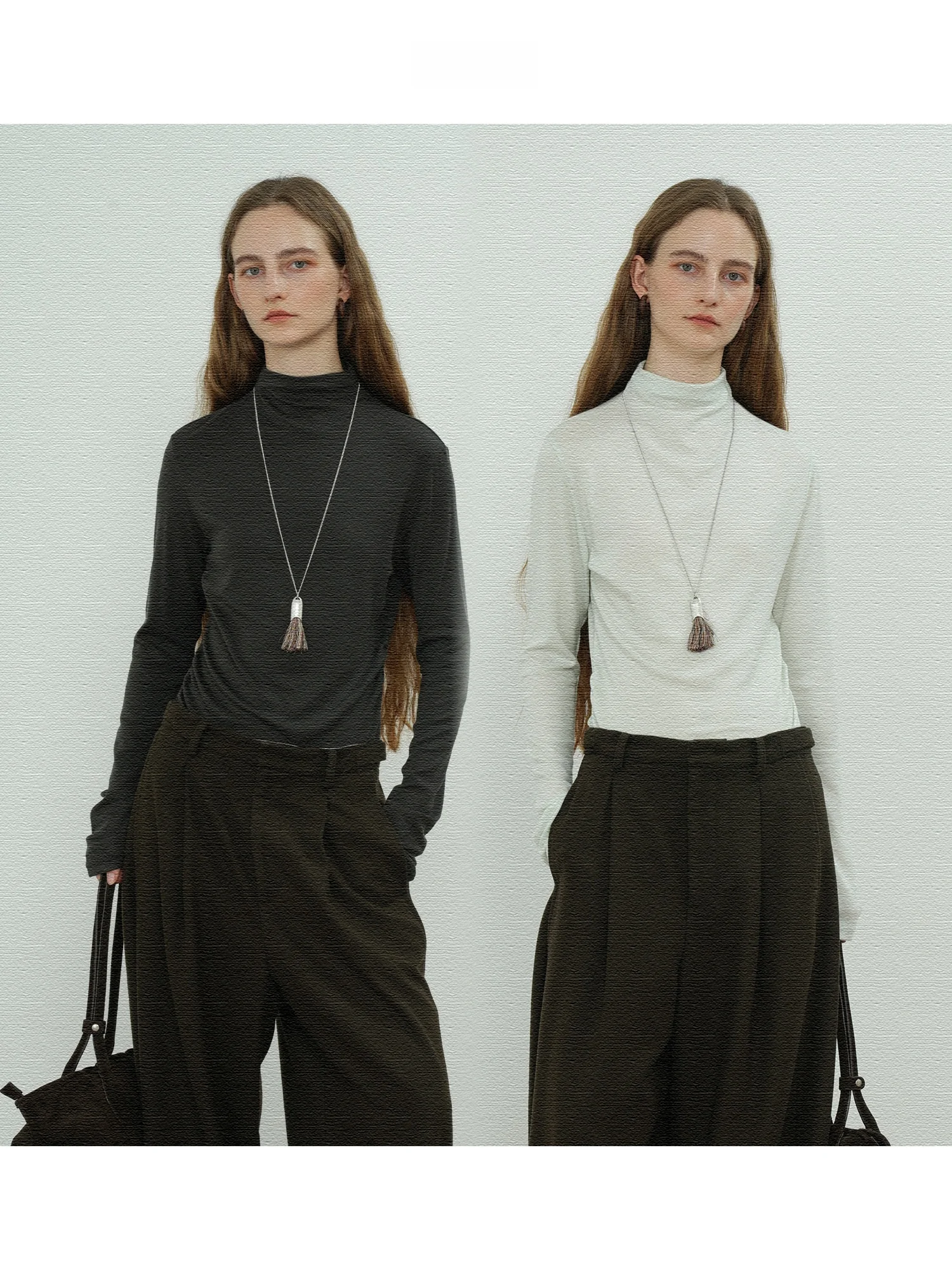 

JWSZ Soft Skin-Friendly f High Collar Boting irt Women's Slim Fit Long Sve Regular Length Knitted Top Commute Vers...