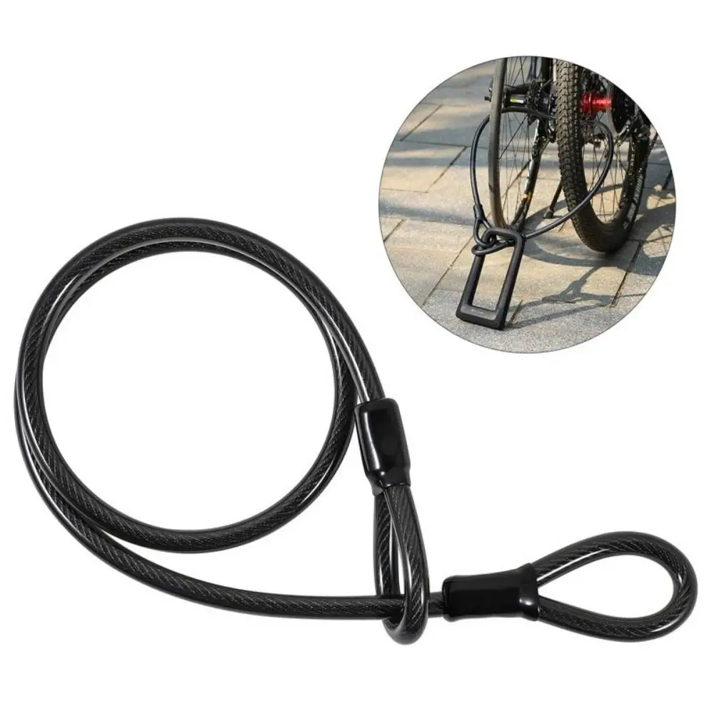 Double Loop End Bicycle Safety Cable Anti-theft Cut-Resistant Strong Steel Cable Lock Triple Braided Reinforced