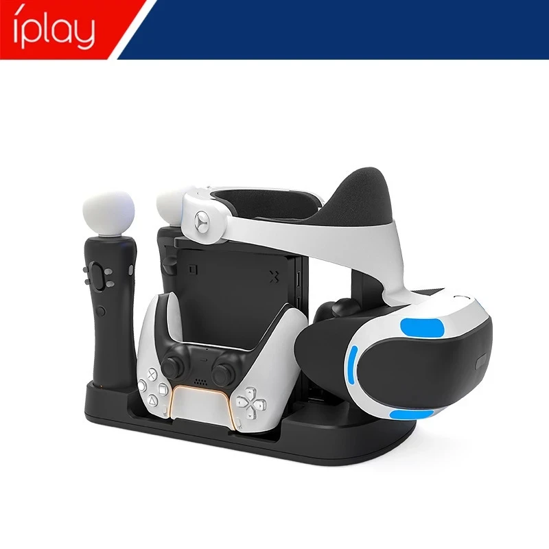 

For PS5/PSVR PSMOVE Handle Six-In-One Multi-Function Charging Base Handle Charger With Storage Rack HBP-265