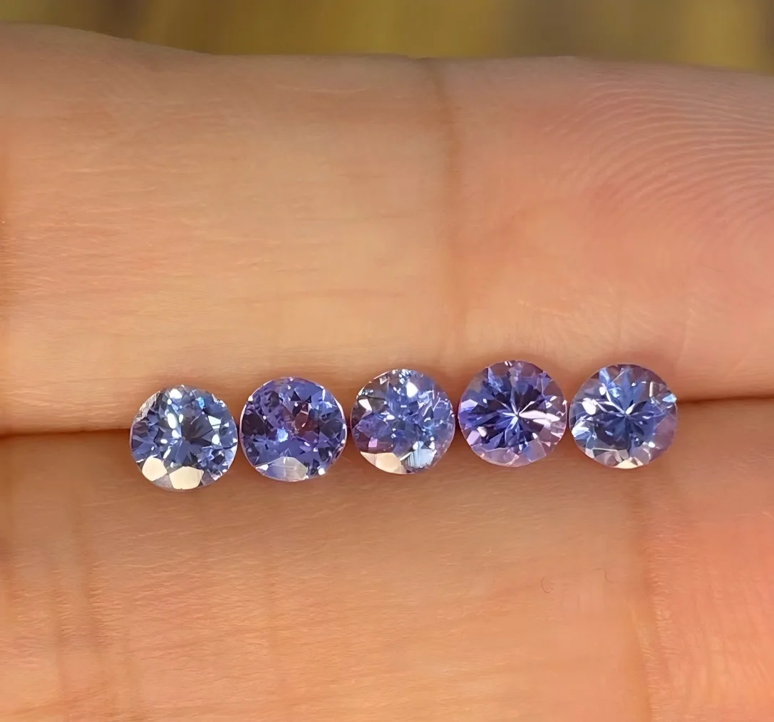 Vente en gros usine – Tanzanite naturelle 100 % authentique, taille brillant rond, pierres précieuses en vrac, matériau DIY pour bijoux