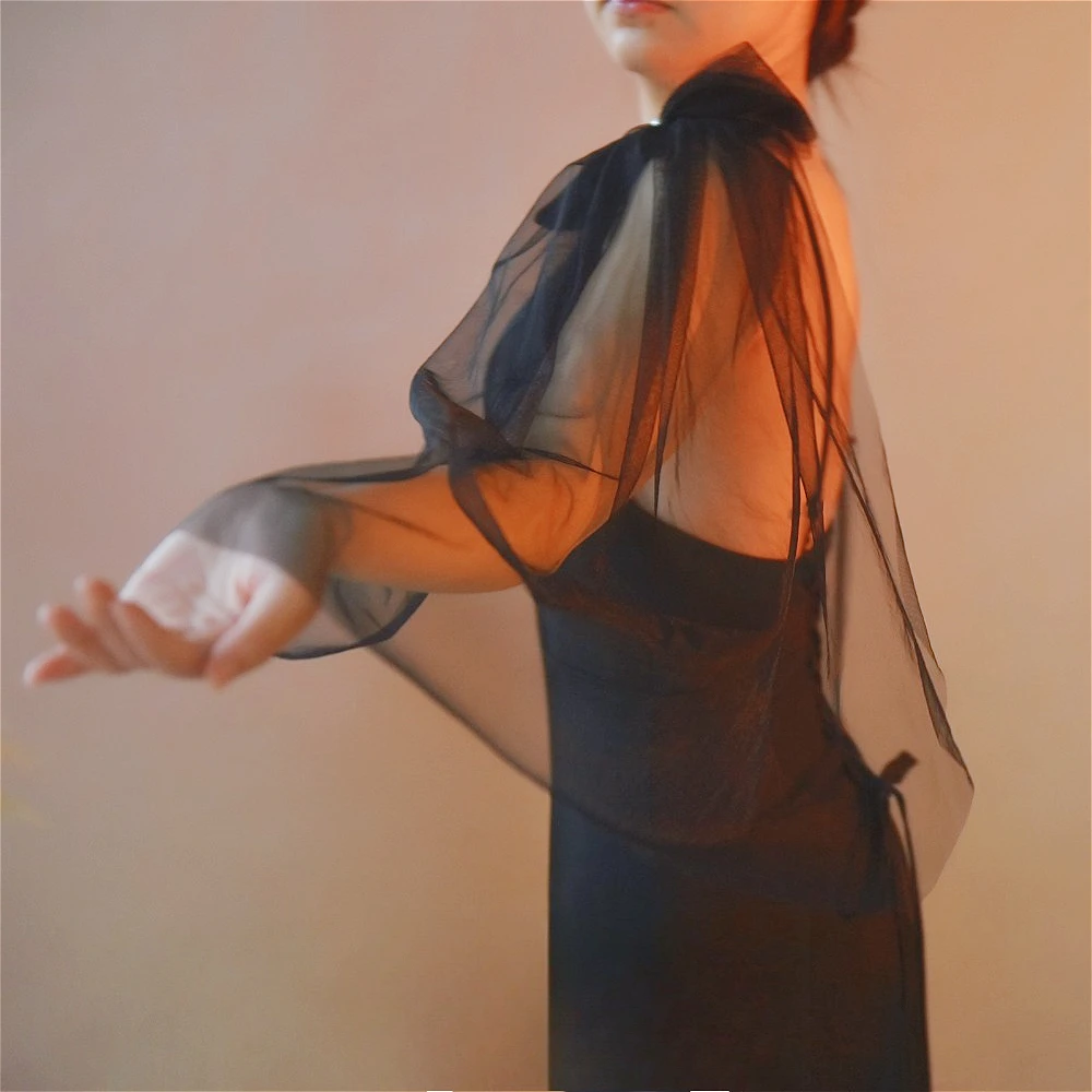 

Bow Beaded Tulle Bridal Shawl for Women's Bolero Wedding Shoulder Capes Removable Arm Cover Sleeve Wedding Accessories