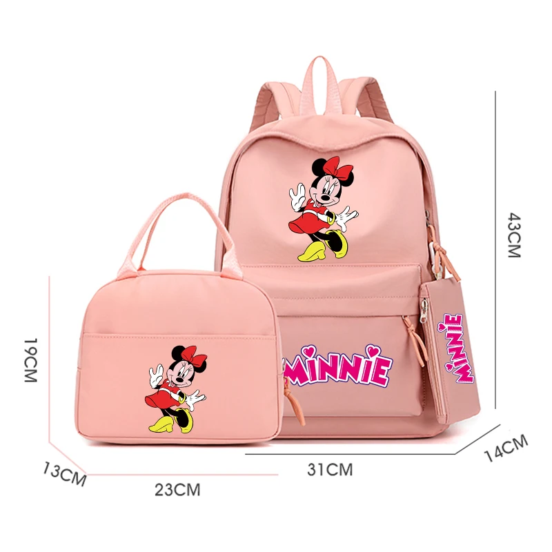 3Pcs/set Disney Mickey Mouse Cartoon Backpack with Lunch Bag for Boy Girl Back To School Schoolbag Student Comfortable Travel