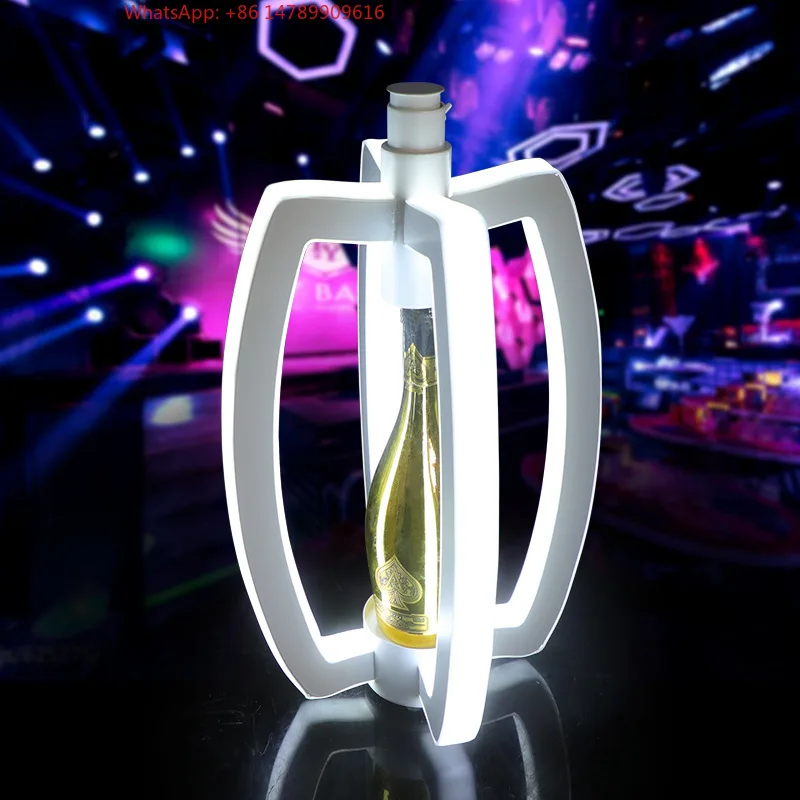 High-End Bespoke LED Bottle Display RackMetal Rechargeable VIP Service Bottle Presenter Glorifier Display Rack 750ml Customized