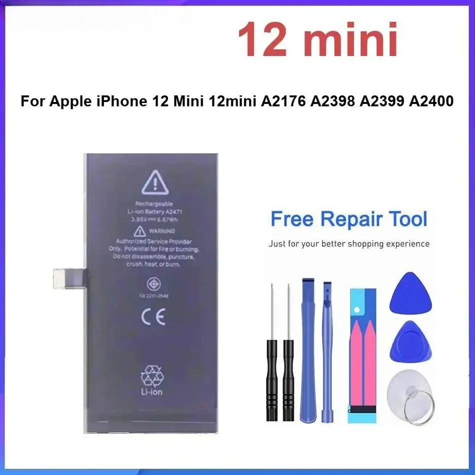 New 2025 Zero-Cycle High-Quality Battery For Iphone XR XS 11 12 13 14 15 Pro Max 12Mini 13Mini 14Plus 15Plus Free Tool
