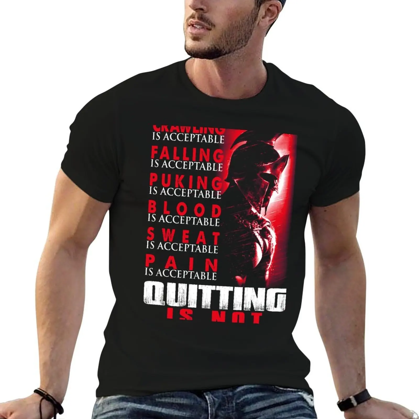 SPARTAN QUITTING IS NOT T-Shirt cotton t shirt man t shirt for man 100 percent cotton t shirts for man cotton T-shirt