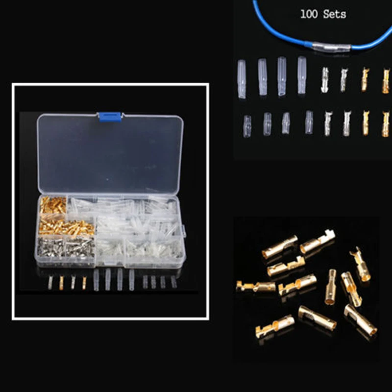 400PCS Motorcycle Brass Male&Female Connectors Autos 3.9mm Useful Tool Wire Terminals Replacement Replaces Popular