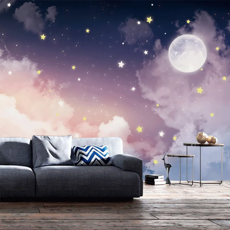 

Самоклеящиеся фотообои 9+ Nordic Minimalist Starry Sky Cloud Moon для декора стен дома, гостиной, детской комнаты, спальни