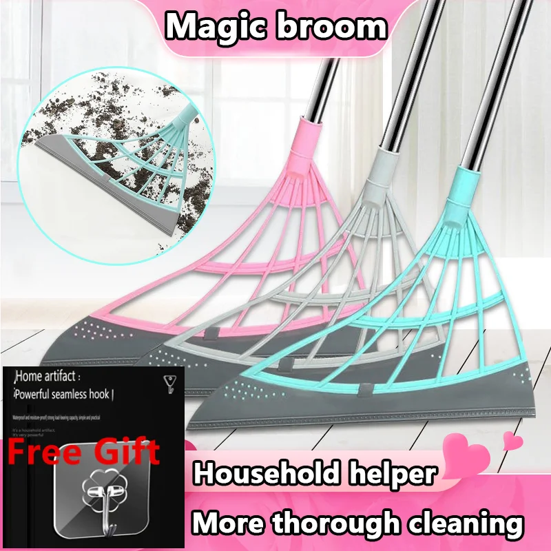 Magic Wiper Broom raschietto in Silicone per la pulizia del bagno tergipavimento in vetro one piece Wipe Mop Household Small