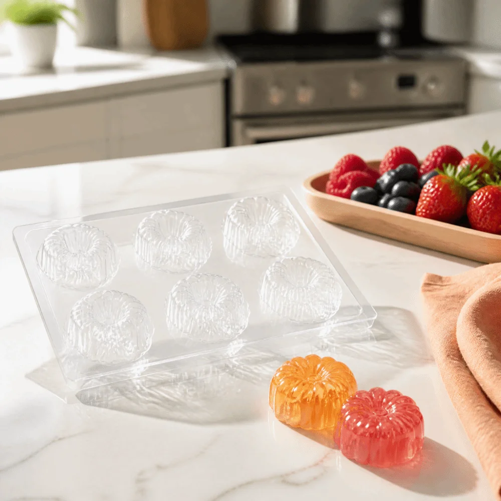 Candy Coating Daisy Flower Jelly Mold PP 6 Grids Pudding Mold Non-stick Soap Mold Mooncake Making
