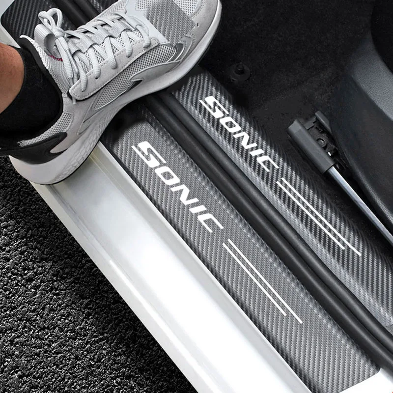 Car Sill Protector Decoration Sticker modelY Welcome Pedal Protection Strip for Chevrolet Sonic Car Accessories Anti Scratch