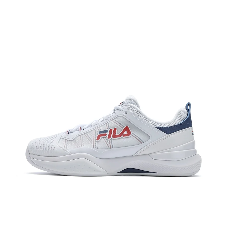 FILA SPEED SERVE 1+ Chaussures de tennis basses résistantes à l'abrasion pour femmes, blanc et rouge A12W521509FWB