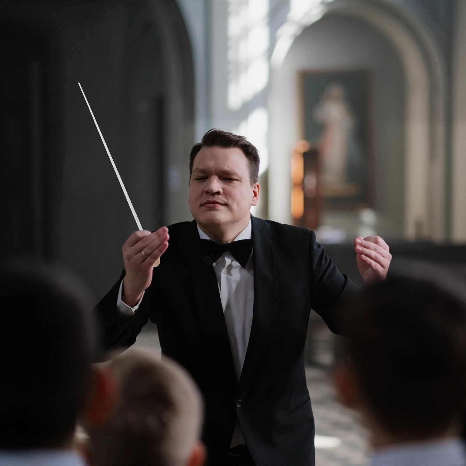 

Conductor's with Solid Wood Handle for Orchestra Choir Band Performance Music Conducting Stick Professional Symphony Use