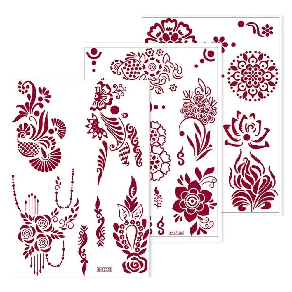 

Neck White Lace Feather Brownish Red Body Art Temporary Tattoos Flower Fake Tattoos Lace Fake Tattoos Henna Tattoo Stickers