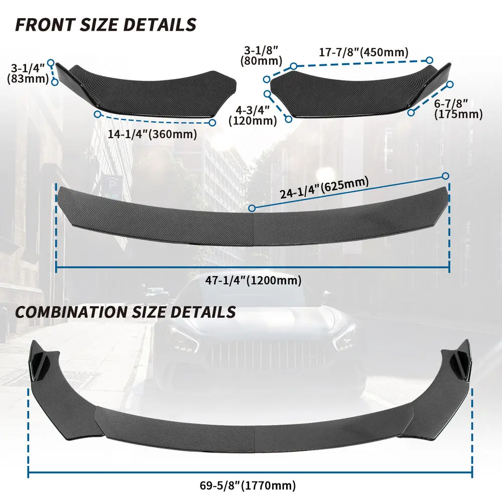 LAICY For Mini Cooper S R52 R53 R57 2015-2022 Front Bumper Lip Body Kit Spoiler Splitters Protector Cover Guard Deflector Lips