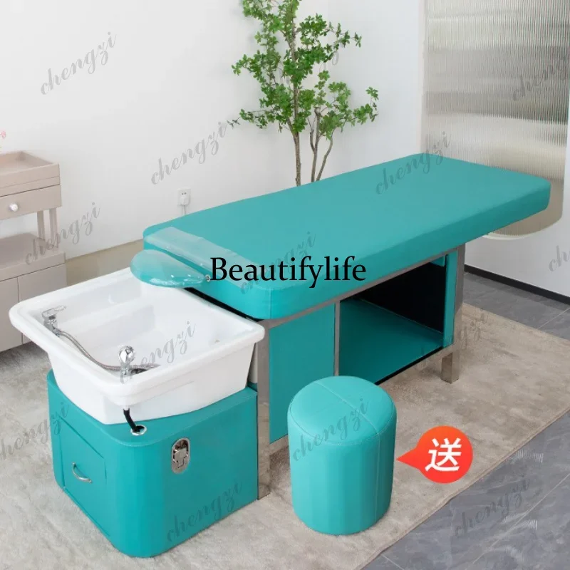 K153 Beauty Home Shampoo Chair Head Spa Lounge Ear Picking Shower Shampoo Chair Hair Wash PU Leather Furniture
