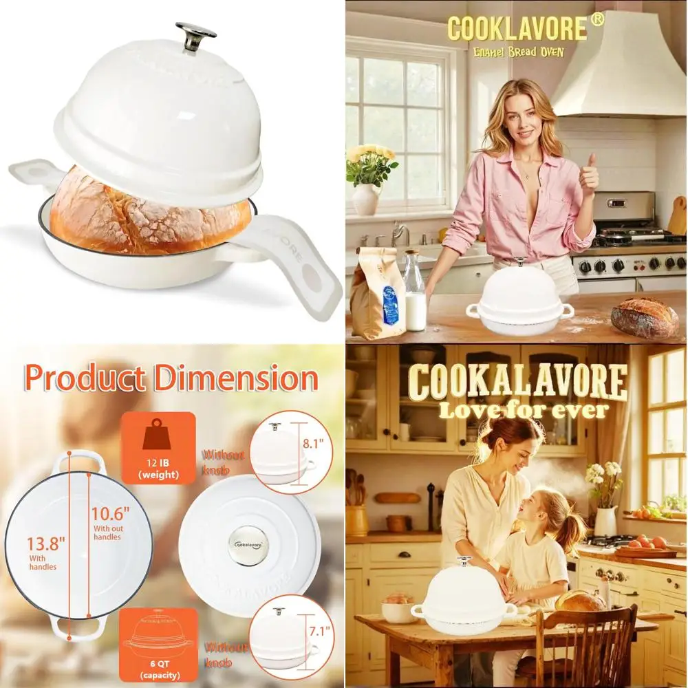 forno-per-pane-smaltato-da-6-litri-per-cottura-a-lievitazione-naturale-padella-da-105-pollici-con-coperchio-bianco-perfetto-per-ricette-di-pane-fatte-in-casa