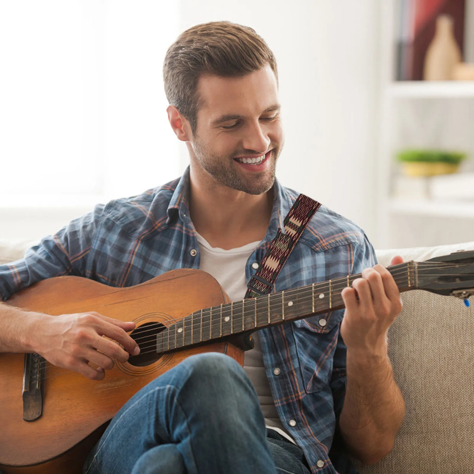 

Guitar Strap Adjustable Belt Replacement Accessory Sturdy Professional Playing