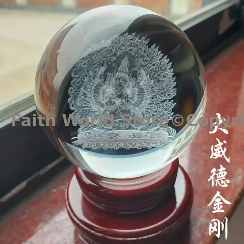 Oferta especial: Estatua de Buda de cristal, escultura 3D de cristal, Dorje Vajra, Vajrabhairava, que suprema a los demonios, culto budista