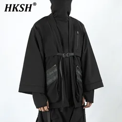 HKSH Spring Autumn New Functional Ninja Taoist Robe Long Sleeve Loose Coat Punk Dark Windbreaker Men's Tide Chic Techwear HK0168