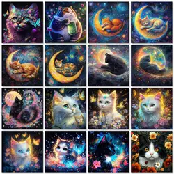 GATYZTORY Diy Paint By Numbers Adults Crafts Colorful Cats On Canvas Pictrues Coloring Acrylic Paints Gift For Adults Art Suppli