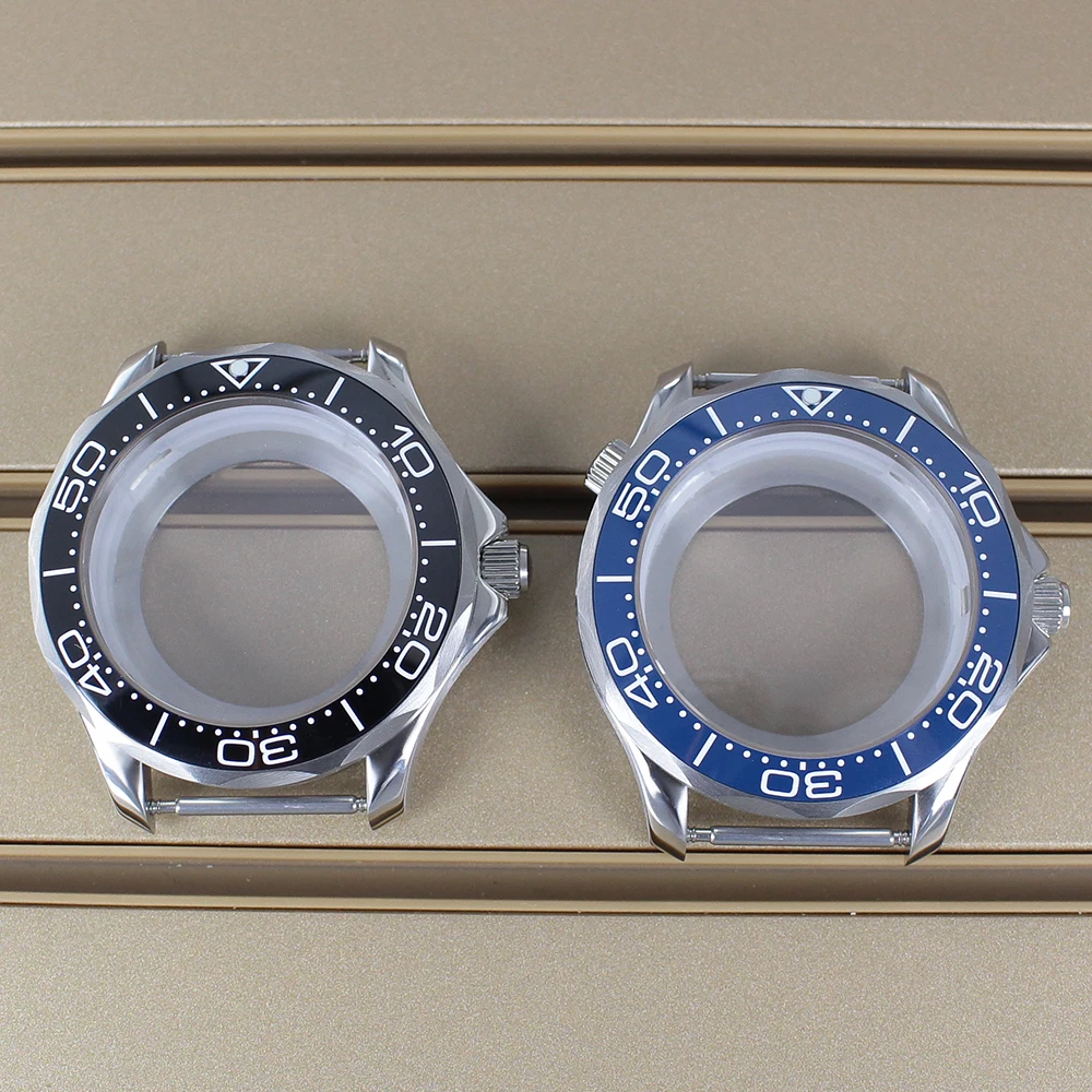 41mm Silver NH35 Watch Case Sapphire Crystal For Seiko NH34 NH35 NH36 NH38 Movement 30.5mm Dial 10ATM Waterproof Seamaster 300