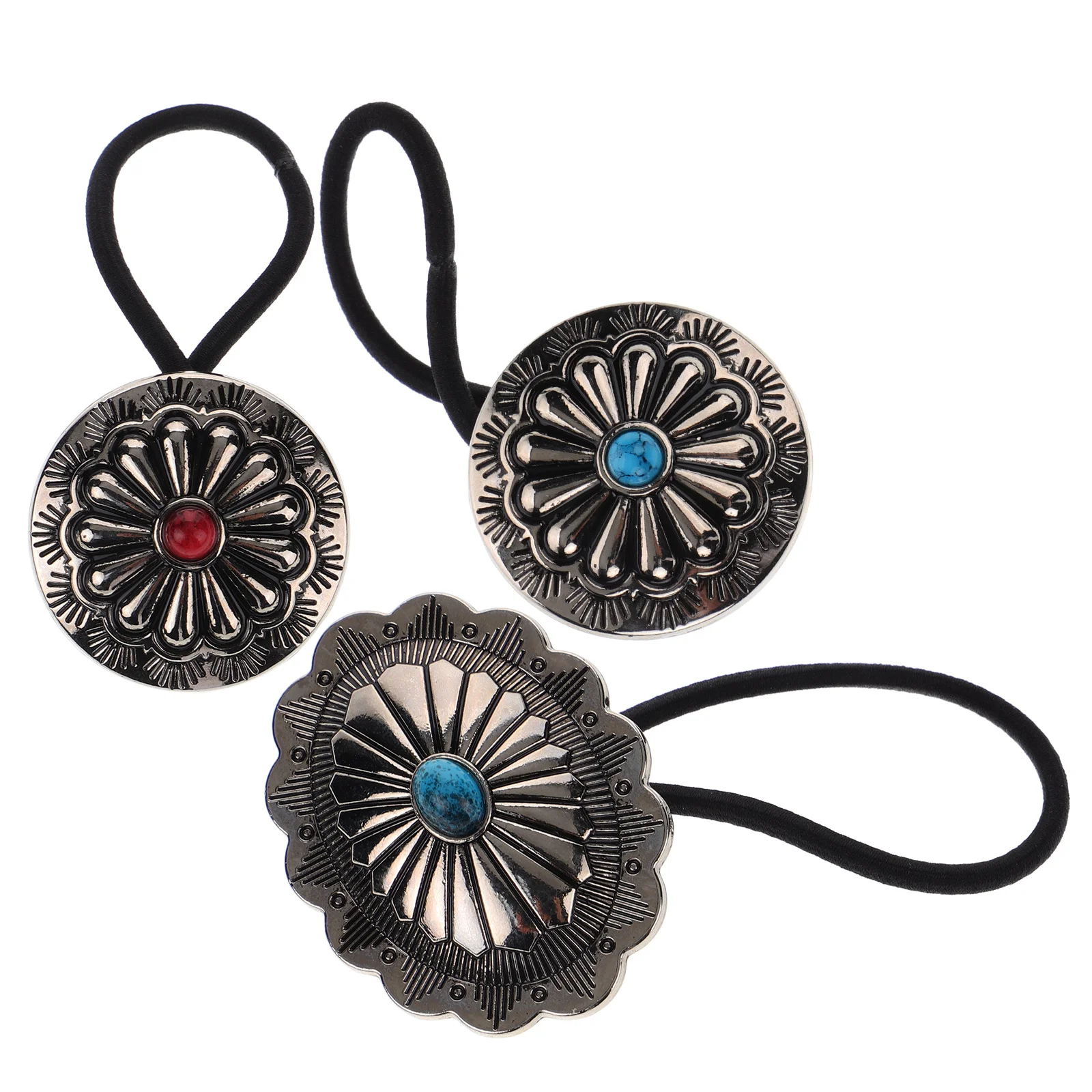 

3Pcs Vintage Hair Ties Women Elastic Ponytail Holders Metal Rope Hair Accessories for Elegant Hairstyle Ponytail Holder