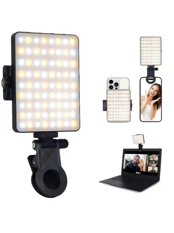 Mobile Phone Fill Light Rechargeable 3 Modes Adjustable Brightness LED Lamp Clip On For Mobile Phone Make Up Computer Fill Light