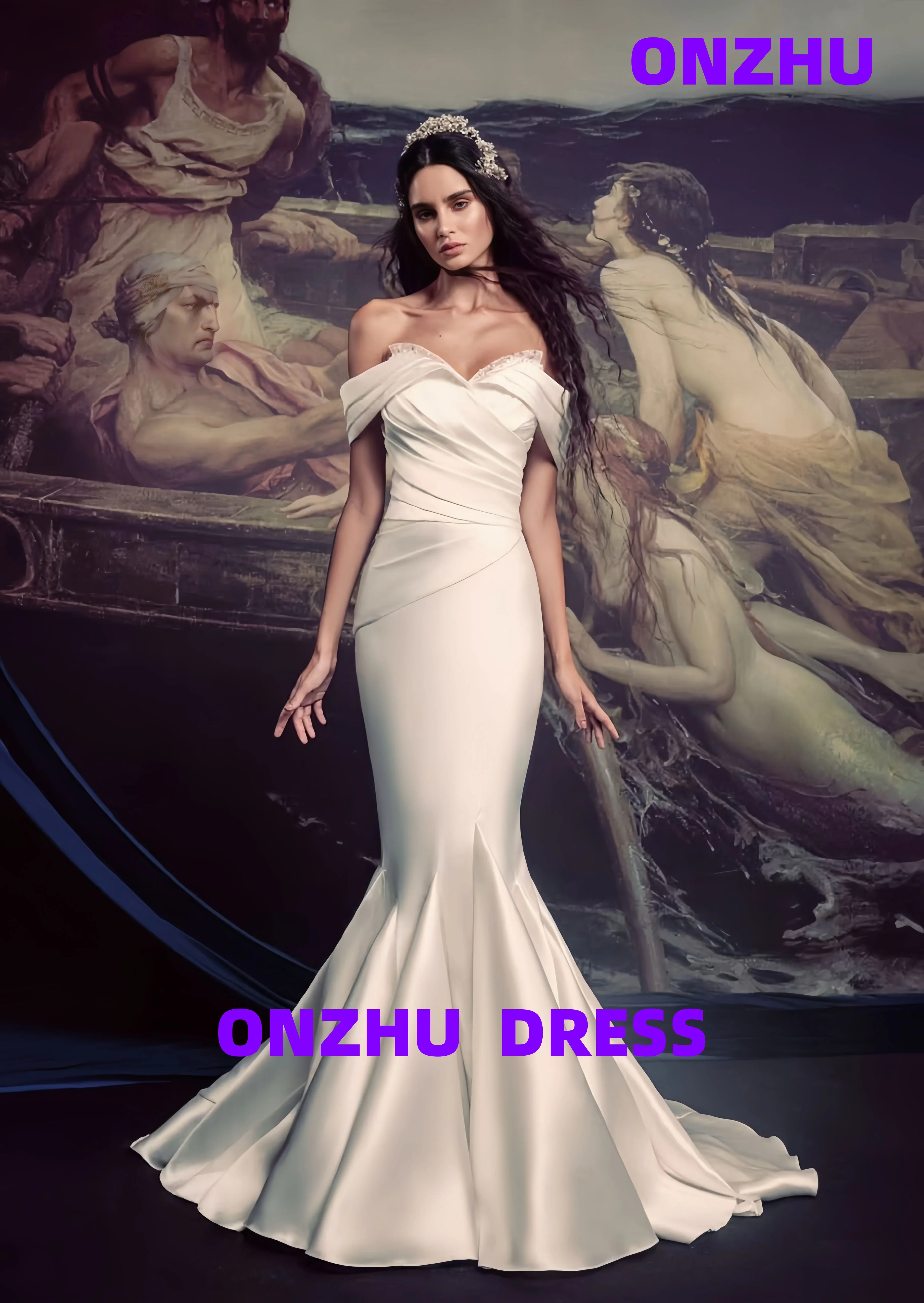 

Элегантное атласное платье русалки без бретелек без рукавов по индивидуальному заказу, роскошные вечерние платья amanda's novias, женское вечернее платье