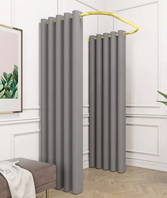 Door curtain of fitting room U-shaped L-shaped semicircle dressing room partition thickened simple curtain for Clothes shop