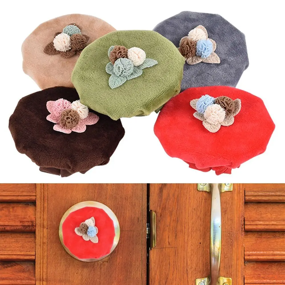 Velvet Cloth Door Handle Covers Easy to Use Soft Anti-Slip Door Knob Decorative Covers Anti-Static Door Knob Protector Kitchen