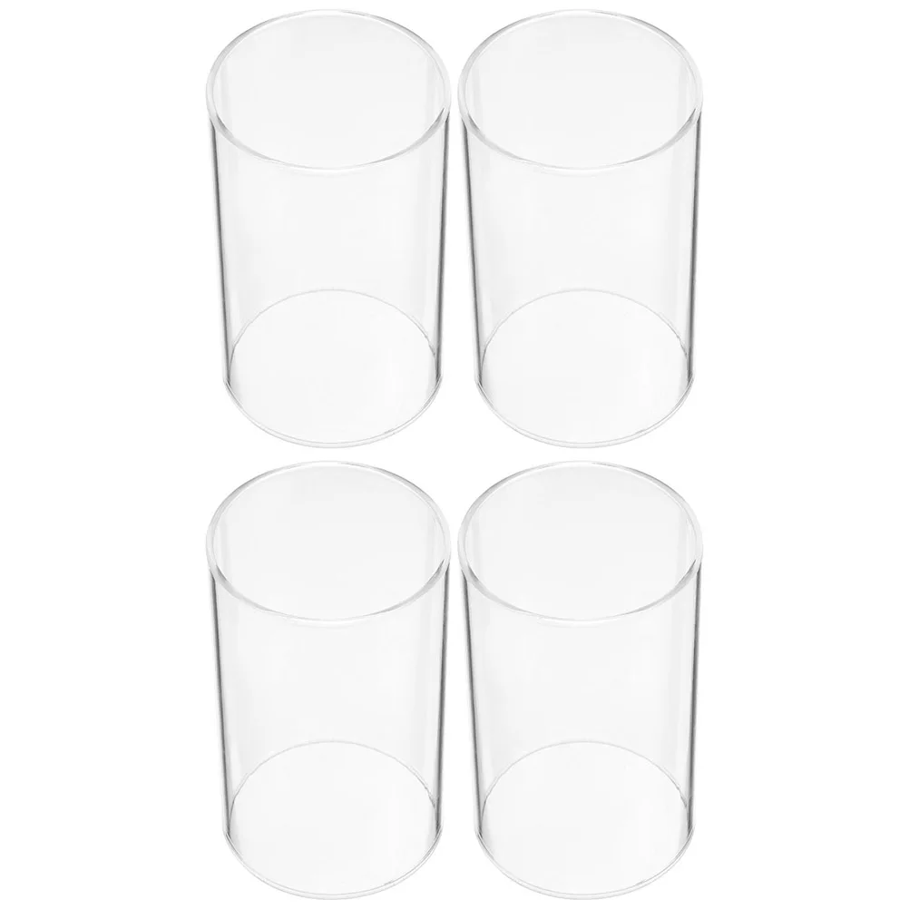 4 Peças de Tampas de Vidro Borossilicato de Alta Qualidade, Transparentes, em Formato Cilíndrico, para Recipientes Decorativos, DIY, Flores Preservadas, Segurança