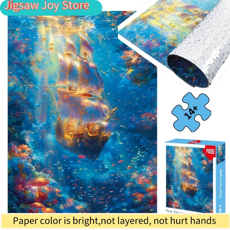 

1 Box() Puzzle for Adult Deep-sea Voyage Painting Paper Puzzles Funny and Educational Game Home Decor Wall Display Friend Birt