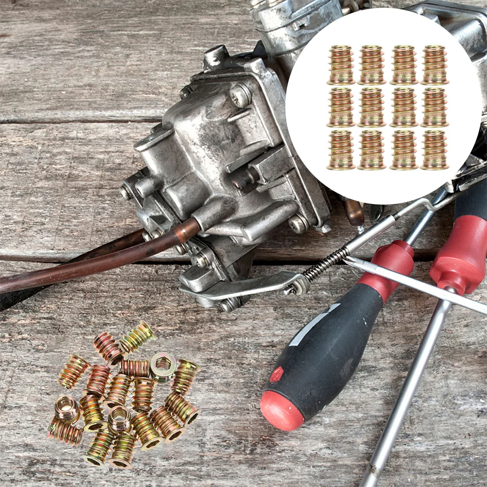 40 قطعة الخشب الخيوط إدراج M6X15 Embedment المكسرات للأثاث الخشبي السحابة الأجهزة موصلات مجموعة أدوات متنوعة