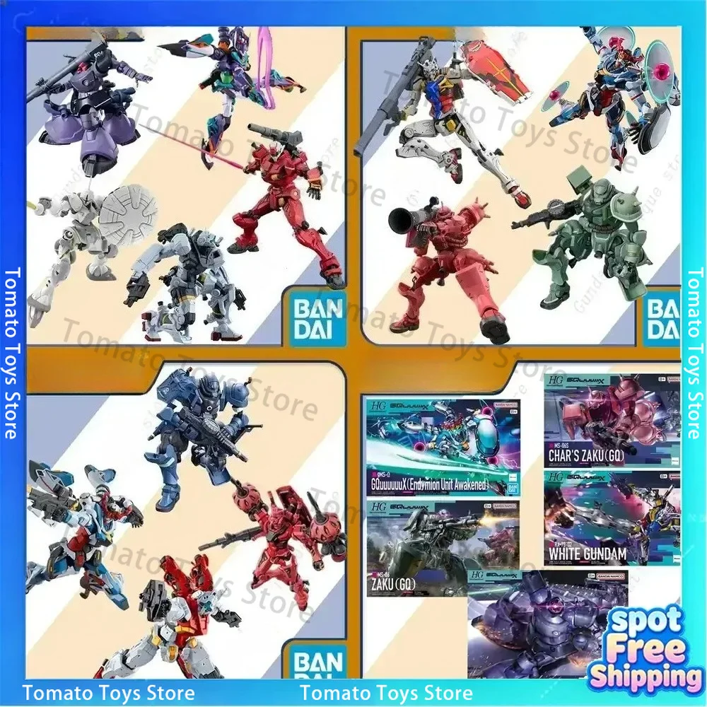 Bandai Gundam GQuuuuuuX White Gundam Gelgoog Police Zaku Light-Type Guncannon Anime Action Figure Assembly Model Toy