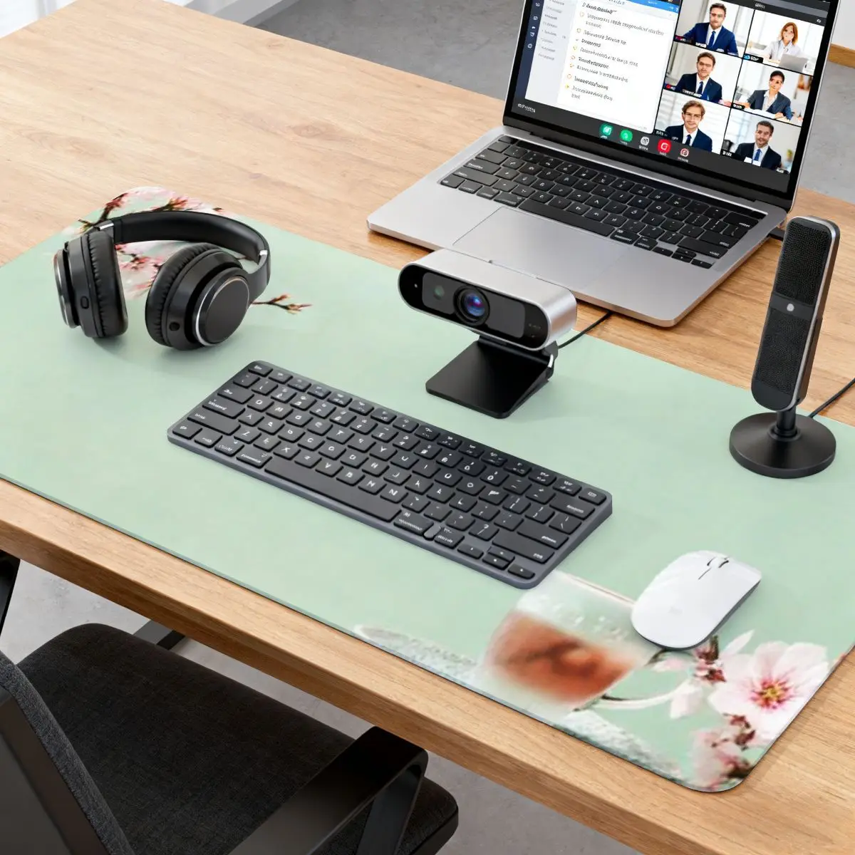 

Light Green Cherry Blossom Tea Mouse Pad, 2D Print, Anti-Slip for Laptop Desks