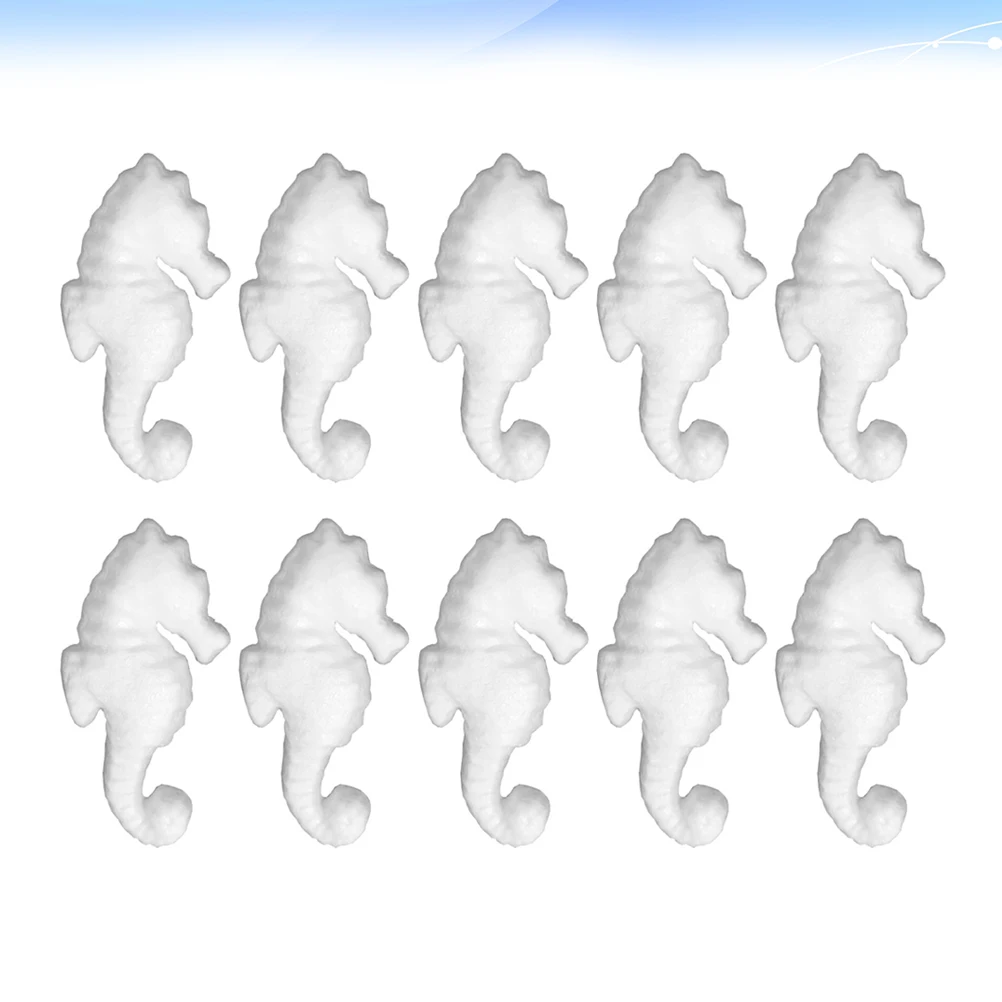 10개입 해마 공예 키트 11cm 흰색 폼 동물 어린이 DIY 페인팅 프로젝트 유아 학습 활동 휴일용