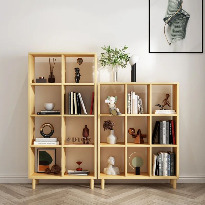 

Solid wood Internet celebrity bookshelf bookshelf integrated household living room bedroom children's reading floor shelf