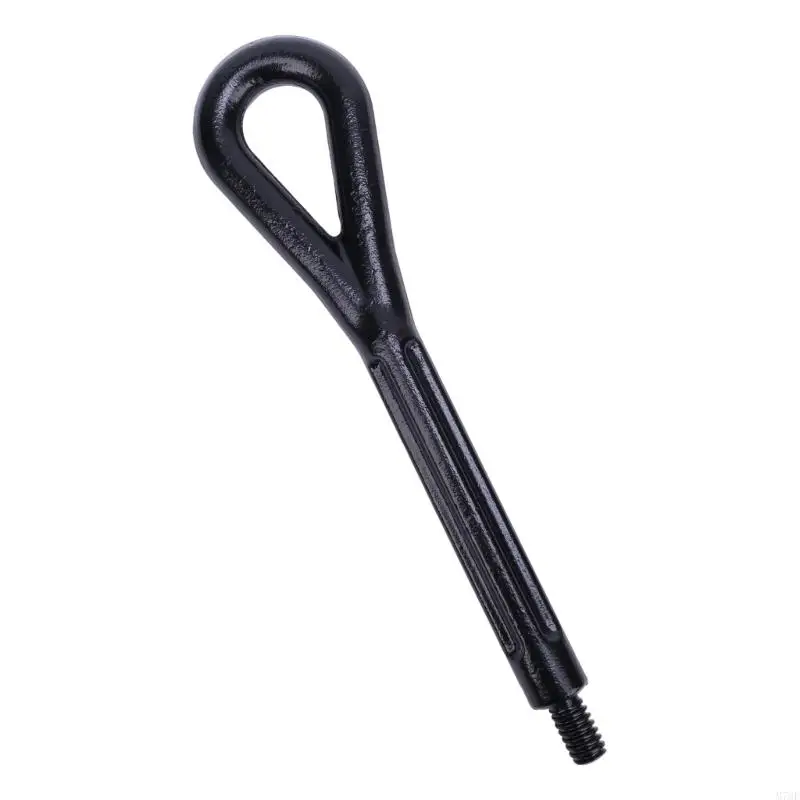 M76E 45# Steel Automotive Towing Eye with Threaded Stem and Looped Opening, Threaded Attachment Point Component for Vehicle