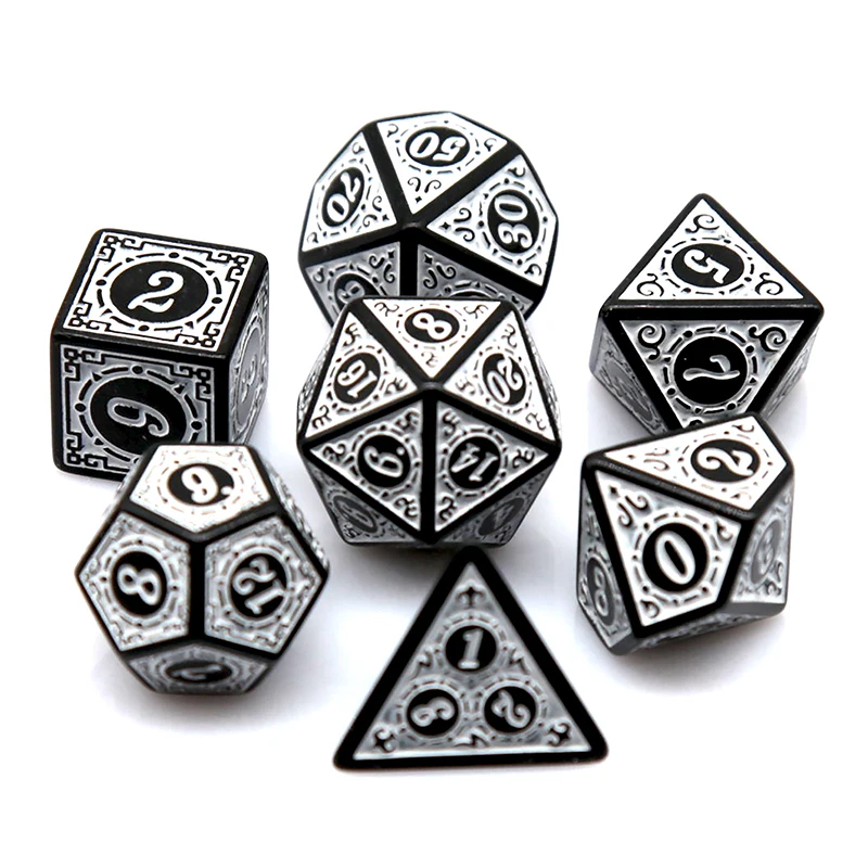 7 قطعة 4/6/8/10/00/12/20 مجموعة نردات أكريليك متعددة الأوجه D20 DND نرد متعدد السطوح للترفيه ملحقات ألعاب الطاولة