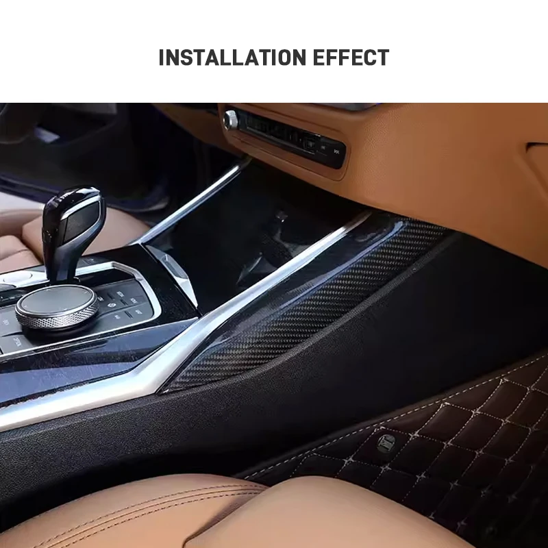 Para BMW 3 4 Series G20 G21 G22 G23 G26 G80 G81 M3 G82 G83 M4 consola central de fibra de carbono Real cubierta embellecedora de Panel lateral de cambio de marchas